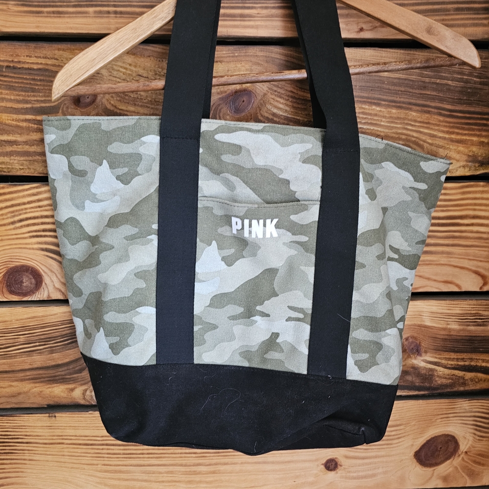 Victoria's Secret Camouflage and Black Shoulder Bag